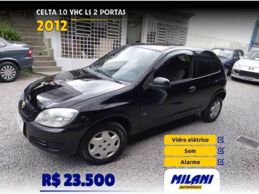CHEVROLET - CELTA - 2011/2012 - Preta - R$ 23.500,00