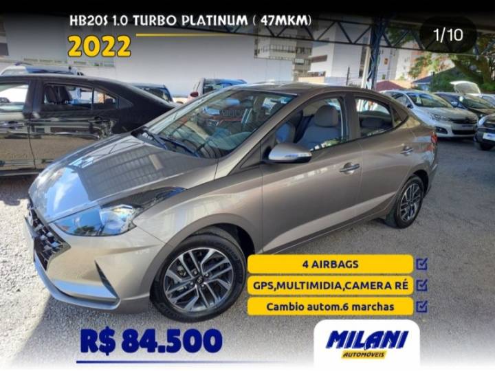 HYUNDAI - HB20S - 2022/2022 - Bege - R$ 84.500,00