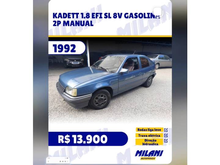 CHEVROLET - KADETT - 1991/1992 - Azul - R$ 13.900,00